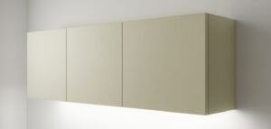 Fotorealistiskt fotografi av en vit IKEA METOD kökslucka mot en vit vägg. Rent, minimalistiskt.