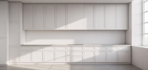 Minimalistiskt shakerkök med ljusinsläpp och rena linjer.